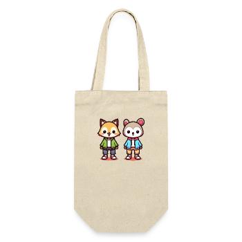 Personnages d’animaux mignons en vestes - Sac à bouteille - nature - Devant