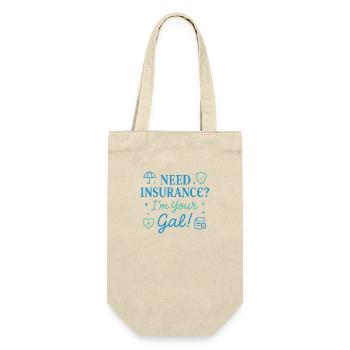 Brauchen Sie eine Versicherung? Ich bin Ihr Mann! - Geschenkbeutel für Flaschen - Natur - Vorne