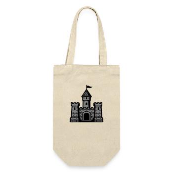 Burg Symbol Steinmauer - Geschenkbeutel für Flaschen - Natur - Vorne