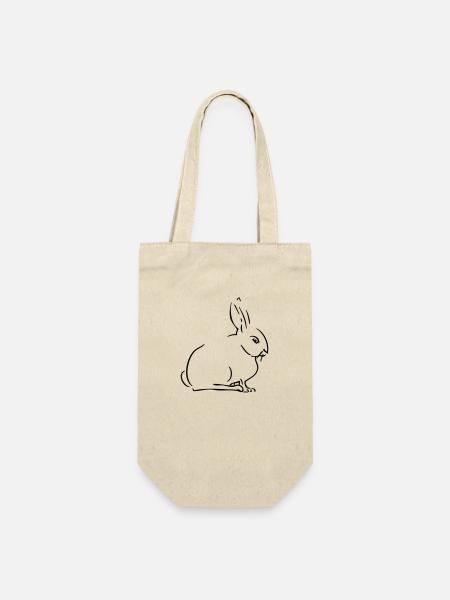 Hase - Geschenkbeutel für Flaschen - Natur