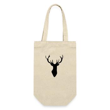 Silhouette de bois de cerf tête de cerf noir - Sac à bouteille - nature - Devant