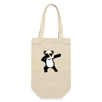Panda Bär Dabbing Dab Tanz Geschenk - Geschenkbeutel für Flaschen - Natur - Vorne