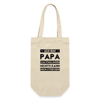 Papa Von Zwillingen Kann Nichts Stressen - Geschenkbeutel für Flaschen - Natur - Vorne