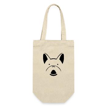 Dog Hund - Geschenkbeutel für Flaschen - Natur - Vorne