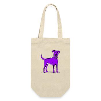 Hund - Geschenkbeutel für Flaschen - Natur - Vorne