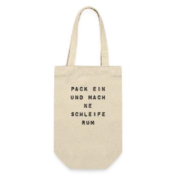 T-Shirt "Pack ein und mach ne Schleife rum" - Geschenkbeutel für Flaschen - Natur - Vorne