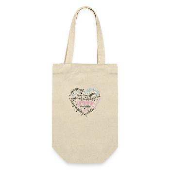 Mother's Day Heart 6 - Gift Bag for Bottles - nature - Front