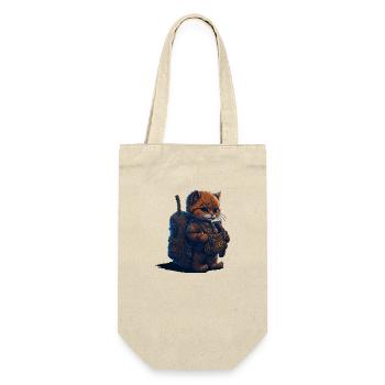 1. Klasse, Schulanfänger, Erstklässler - Geschenkbeutel für Flaschen - Natur - Vorne