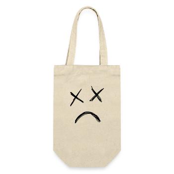 Face sad - Geschenkbeutel für Flaschen - Natur - Vorne