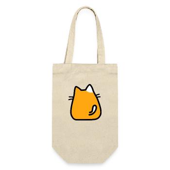 Niedliche orangefarbene Cartoon-Katze von hinten - Entzückend - Geschenkbeutel für Flaschen - Natur - Vorne
