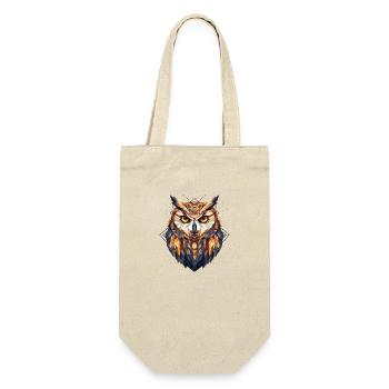 Owl Geometric Bird Nature Mysticism Colorful Art - Gift Bag for Bottles - nature - Front