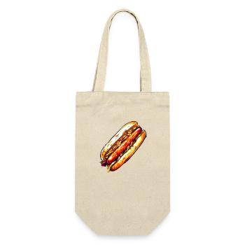 Hot Dog Würstchen Wurst für für Hot Dog - Geschenkbeutel für Flaschen - Natur - Vorne