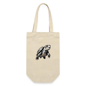 Turtle Style: Sea-inspired Apparel - Geschenkbeutel für Flaschen - Natur - Vorne