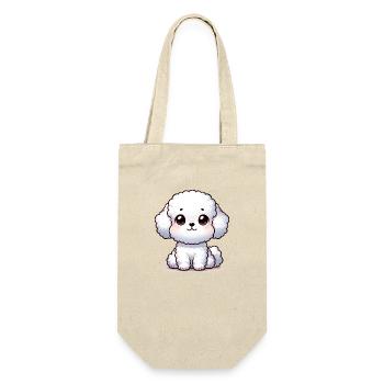 Illustration numérique de mignon Bichon frisé - Sac à bouteille - nature - Devant