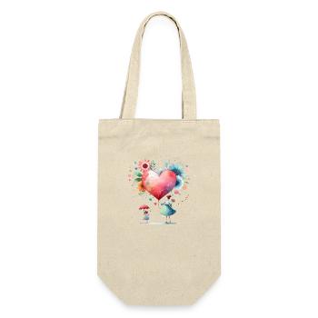 Mother's Day - Mom and daughter with heart - Gift Bag for Bottles - nature - Front