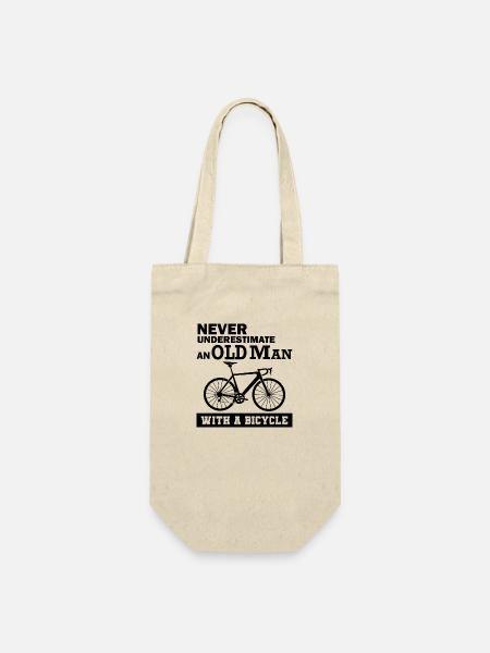 Lustiger Fahrrad Spruch - Geschenkbeutel für Flaschen - Natur