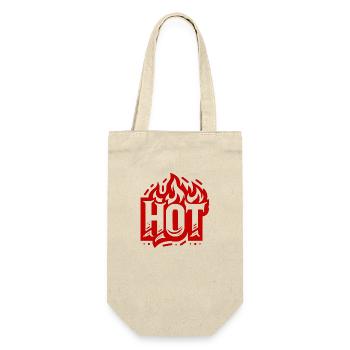 Das Wort "HOT" - Geschenkbeutel für Flaschen - Natur - Vorne