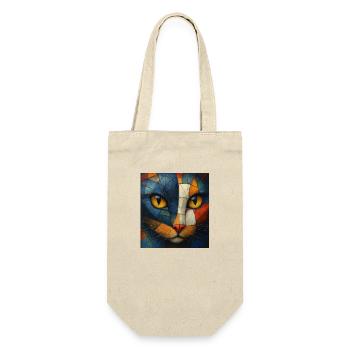 Cubist Cat - Gift Bag for Bottles - nature - Front