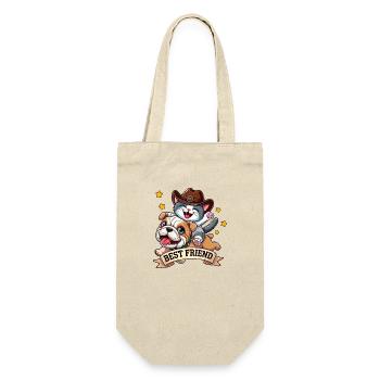 Chiot et chaton | Meilleur ami - Sac à bouteille - nature - Devant