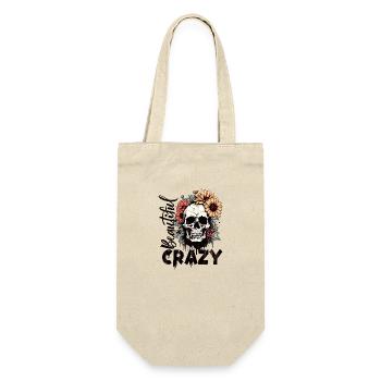 Beautiful Crazy Skull - Geschenkbeutel für Flaschen - Natur - Vorne