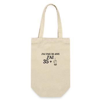 J'ai pas 36 ans j'ai 35+ - Sac à bouteille - nature - Devant
