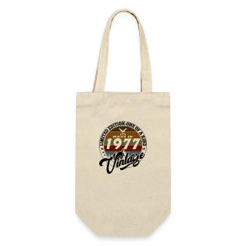 Eleganter Vintage: 1977 Retro Geschenk 1977 2025 - Geschenkbeutel für Flaschen - Natur - Vorne