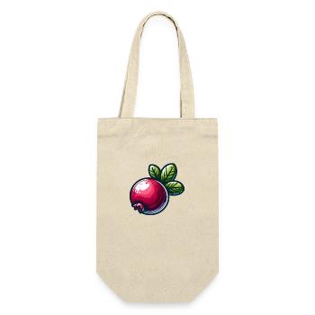 Kleine Cranberry - Geschenkbeutel für Flaschen - Natur - Vorne