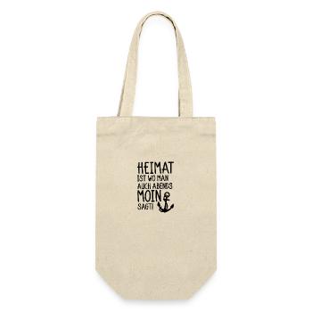 Heimat ist wo man auch abends noch Moin sagt! - Geschenkbeutel für Flaschen - Natur - Vorne