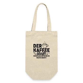 Der Kaffee läuft - Lustiges Morgenmuffel Shirt - Geschenkbeutel für Flaschen - Natur - Vorne
