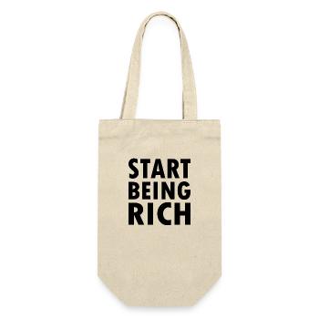Start being rich - Geschenkbeutel für Flaschen - Natur - Vorne