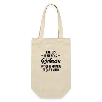 humour femme râleuse / parfois je me sens râleuse - Sac à bouteille - nature - Devant