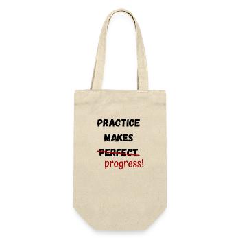 Practice Makes Progress Slogan Design - Gift Bag for Bottles - nature - Front