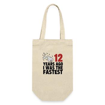 Vor 12 Jahren war ich der Schnellste - Geschenkbeutel für Flaschen - Natur - Vorne
