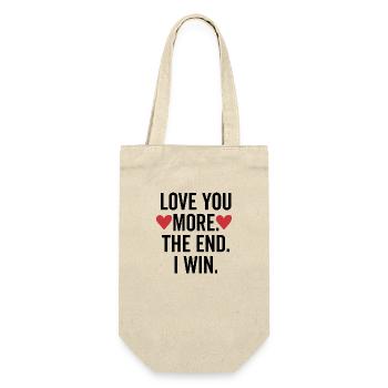 Liebe dich mehr Das Ende, das ich gewinne - Geschenkbeutel für Flaschen - Natur - Vorne