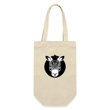 Fun Zebra Cartoon lustig Natur Tier Safari 13 - Geschenkbeutel für Flaschen - Natur - Vorne