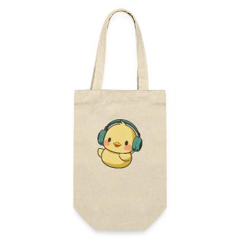 Kawaii Cute Happy Colorful Duck with Headphones - Gift Bag for Bottles - nature - Front
