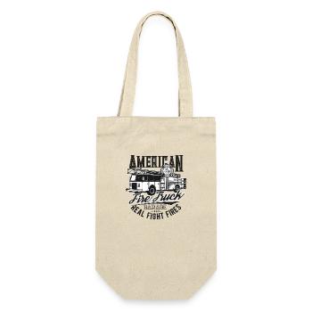 American Fire Truck a - Geschenkbeutel für Flaschen - Natur - Vorne