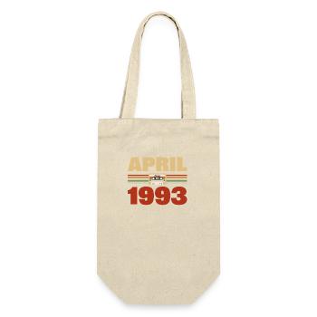 30. Geburtstag April Jahrgang 1993 Geschenkidee - Geschenkbeutel für Flaschen - Natur - Vorne