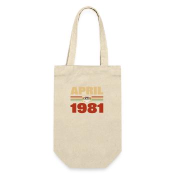 42e anniversaire Avril Né 1981 Idée cadeau - Sac à bouteille - nature - Devant