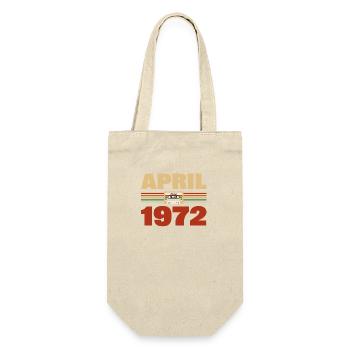 51. Geburtstag April Jahrgang 1972 Geschenkidee - Geschenkbeutel für Flaschen - Natur - Vorne