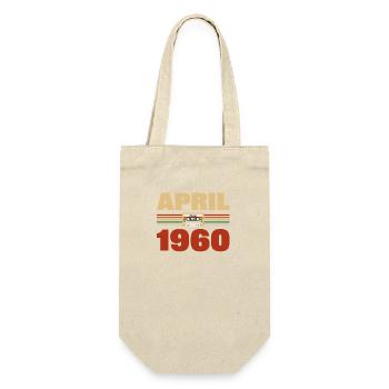 63e anniversaire Avril Né 1960 Idée cadeau - Sac à bouteille - nature - Devant