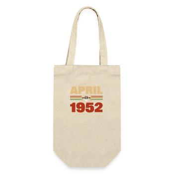 71. Geburtstag April Jahrgang 1952 Geschenkidee - Geschenkbeutel für Flaschen - Natur - Vorne
