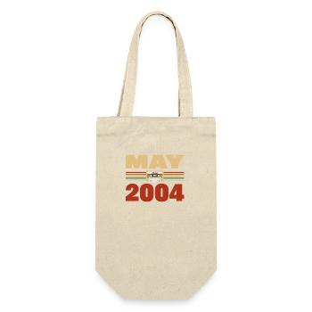 19. Geburtstag Mai Jahrgang 2004 Geschenkidee - Geschenkbeutel für Flaschen - Natur - Vorne
