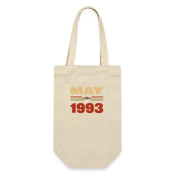 30. Geburtstag Mai Jahrgang 1993 Geschenkidee - Geschenkbeutel für Flaschen - Natur - Vorne