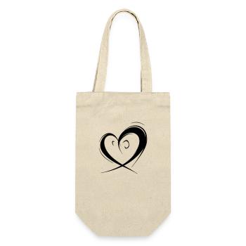 romantic curved heart for valetnine day - Gift Bag for Bottles - nature - Front