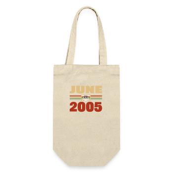 18ème anniversaire juin millésime 2005 Idée cadeau - Sac à bouteille - nature - Devant