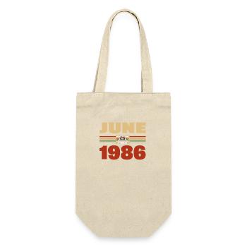 37th Birthday June Vintage 1986 Gift Idea - Gift Bag for Bottles - nature - Front