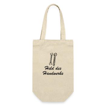Handwerker Handyman Handwerk Werkzeug Baustelle - Geschenkbeutel für Flaschen - Natur - Vorne