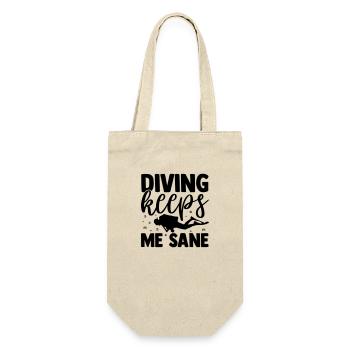 Diving Tauchen Spruch - Geschenkbeutel für Flaschen - Natur - Vorne
