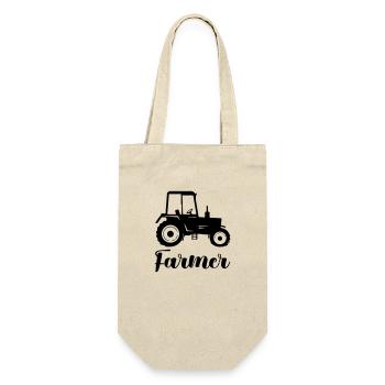 traktor farmer - Geschenkbeutel für Flaschen - Natur - Vorne